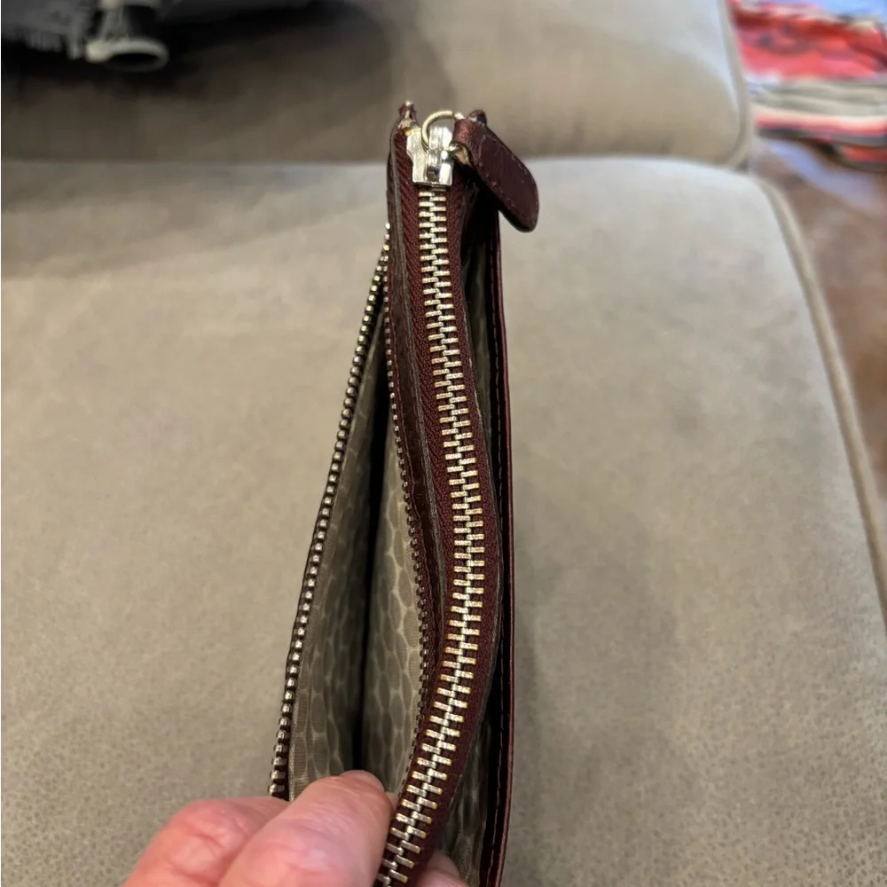 Brighton Embossed Burgundy Wallet with Tassel - Picture 4 of 6